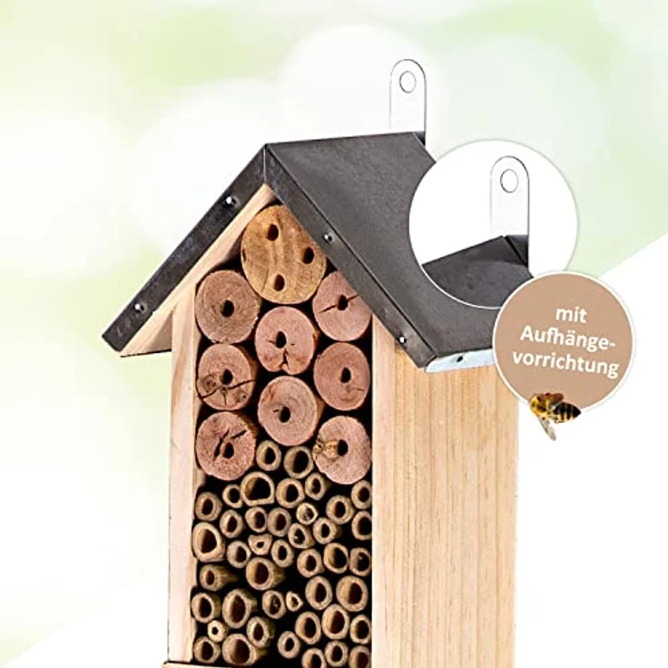 CULT at home Insektenhotel groß XXL stehend - mit Erdspieß - Insektenhaus Gesamthöhe 151 cm - Hummelhaus Wildbienenhaus Bienenhaus Marienkäferhaus NIS... – Bild 5