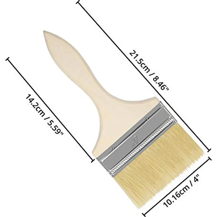 Kurtzy Pinselset 12-er Pack – 101,6mm Pinselkopf, Malerpinsel Größe 21,5cm - Pinsel Set für Farben, Lack, Beizen, Klebstoffe - Flachpinsel, Lasurpinsel, Lackpinsel für Malerbedarf, zum Streichen, DIY – Bild 2