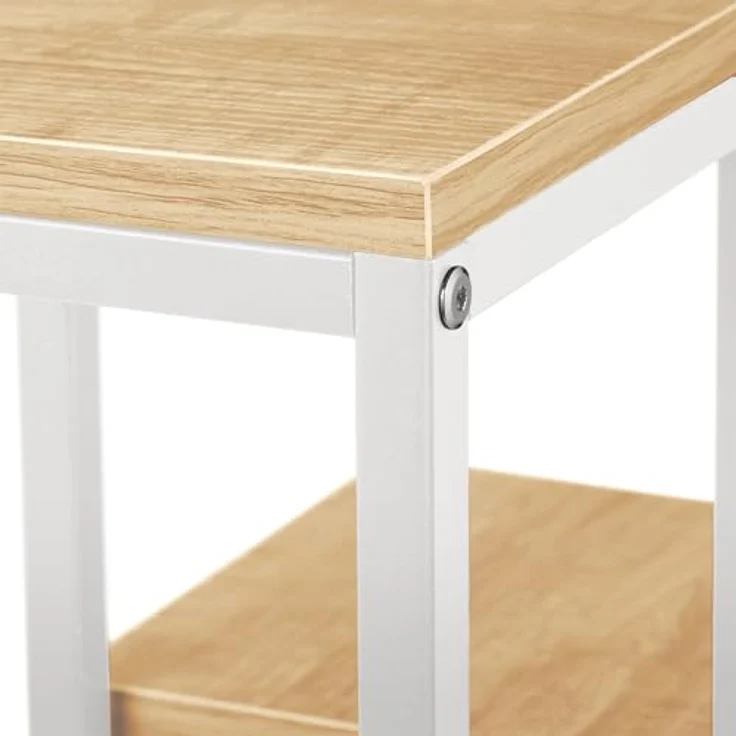 relaxdays Blumenständer Weiße Blumentreppe mit 4 Ablagen, Hellbraun - Stufenförmiges Pflanzenregal aus Stahl und MDF, maximale Traglast 40 kg – Bild 7