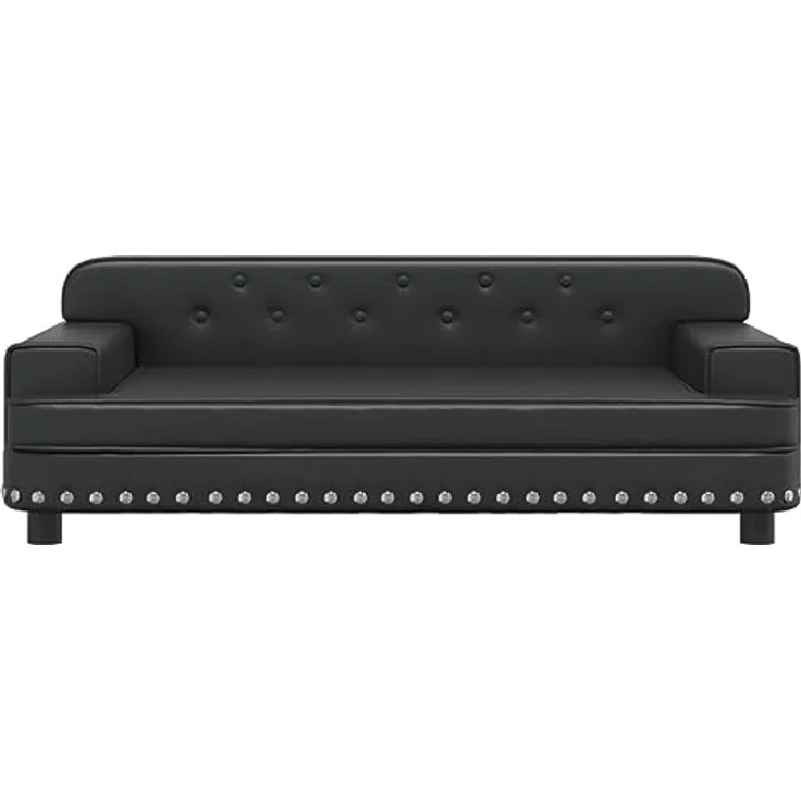 vidaXL Hundebett Schwarz 90x53x30 cm Kunstleder – Bild 3