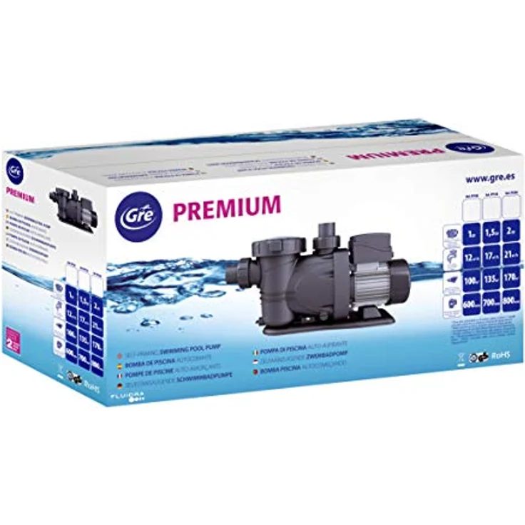 Gre Filterpumpe 2024, Schwarz, Metall, 22x27.8x55.3 cm, ideale Poolpumpe für Freizeit und Wasserspaß – Bild 5