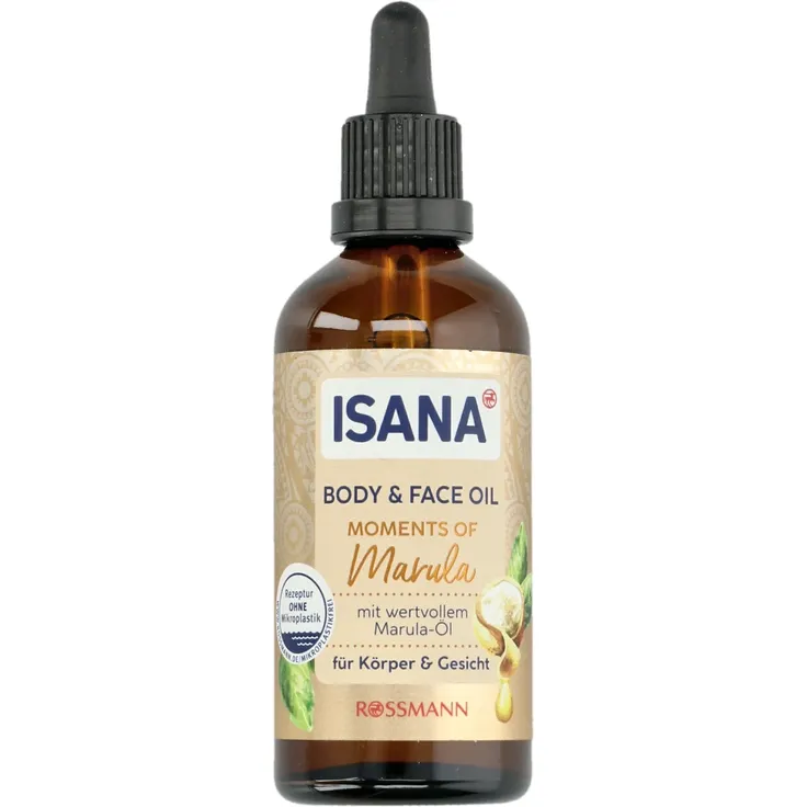 ISANA Moments of Marula Face & Body Oil 100 ml mit Marulaöl, Vitamin E & Kokosöl für alle Hauttypen