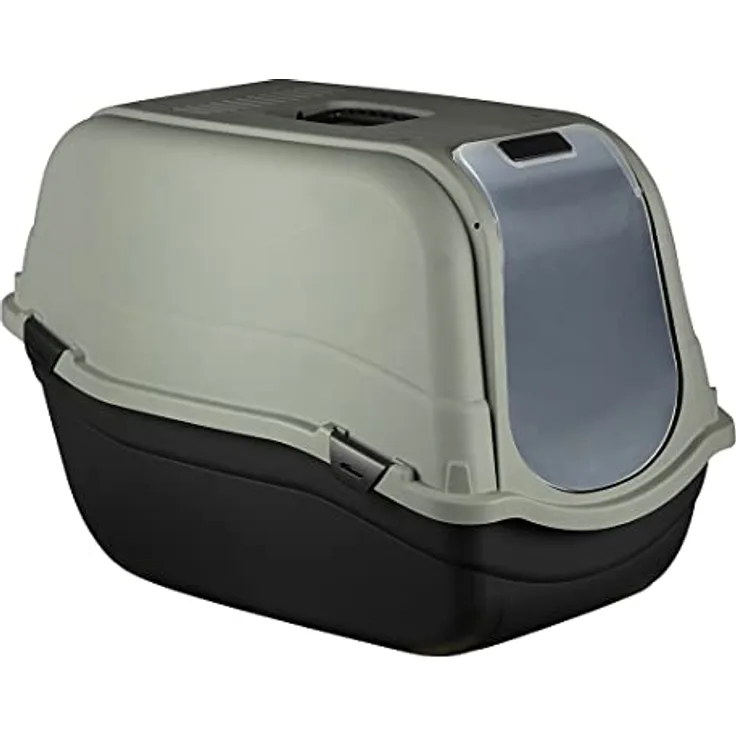 Duvoplus Katzentoilette Romeo 44 x 65 x 46 cm, Taupe/schwarz, mit aktivem Kohlefilter, selbstschließender Klappe und waschbar