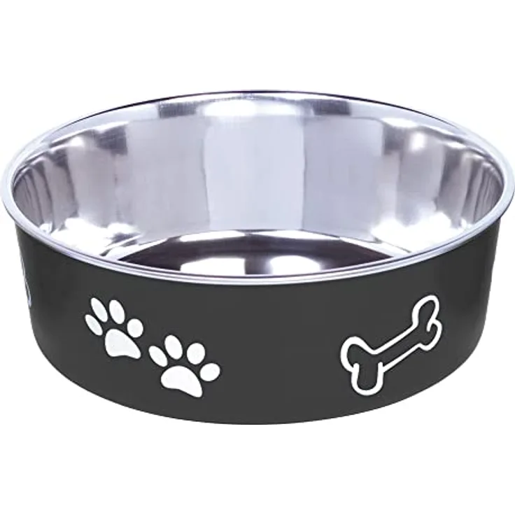 Nobby 73858 Stainless Steel Bowl Fusion, Anti Slip schwarz 20 cm 1,80 ltr