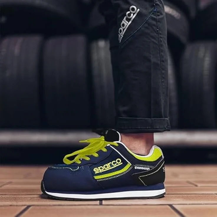 Sparco Dani S1P SRC Sicherheitsschuh, Sneaker-Stil, EVA-Sohle, Blau/Gelb, Größe 46 – Bild 5