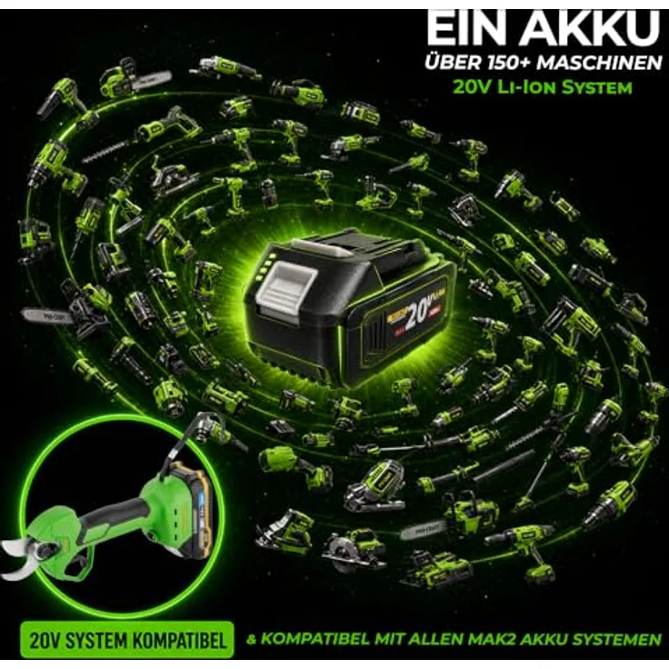 PRO CRAFT Akku-Astschere ES25Li, 20 V, max. Schnittdurchmesser 25 mm, inkl. 2,0 Ah Akku und Ladegerät – Bild 3