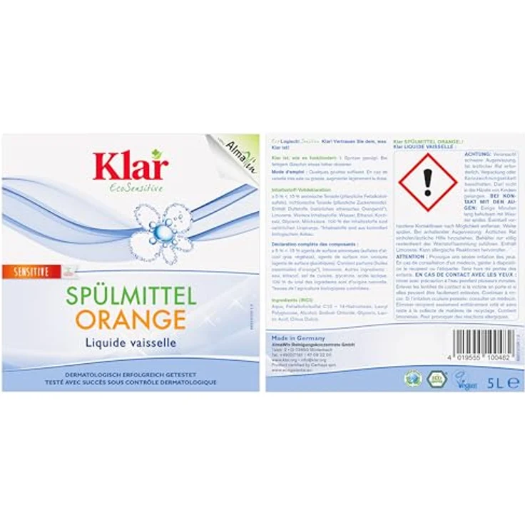 Almawin Klar Spülmittel Orange, 5L Kanister Geschirrspülmittel mit natürlichem Orangenöl und guter Hautverträglichkeit – Bild 5