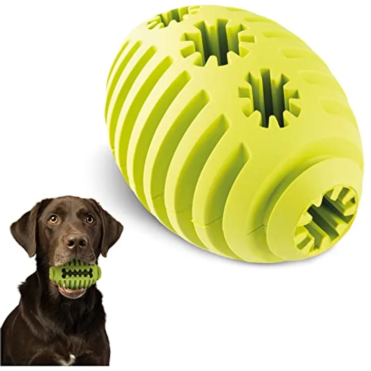 Homes&Bones Doggy Egg Hundespielzeug befüllbar aus Naturkautschuk zur Hundebeschäftigung als Futterball, Wurfspielzeug & Intelligenzspielzeug für mittlere bis große Hunde grün