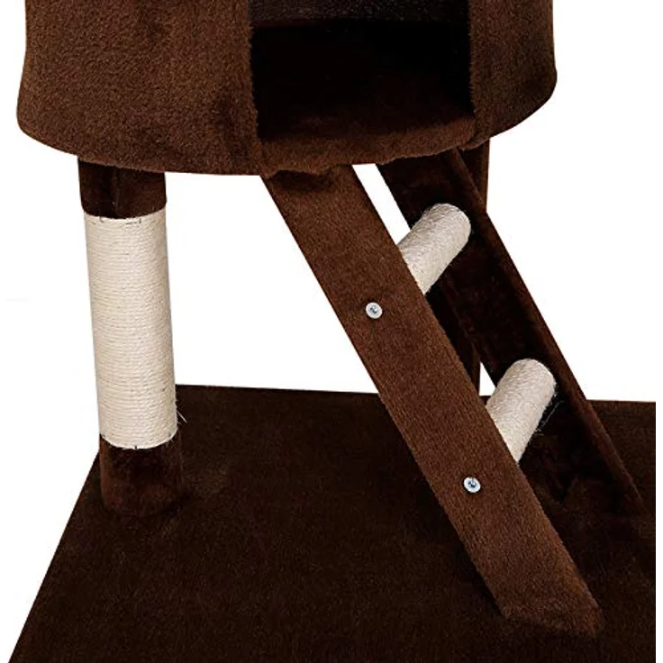 lionto Kratzbaum XXL Kletterbaum Katzenkratzbaum Katzenbaum höhenverstellbar 230-250 cm, braun – Bild 4