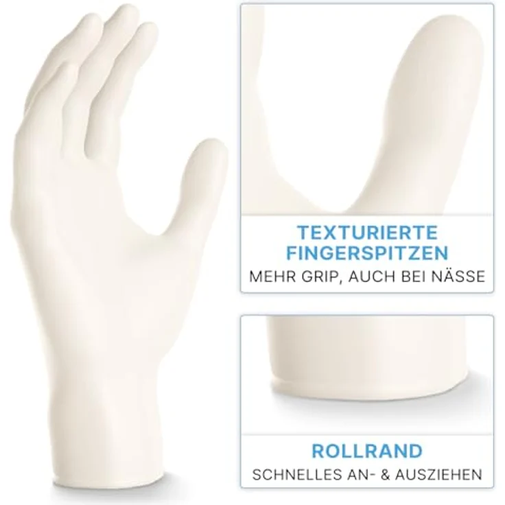 ARNOMED Einweghandschuhe Nitril 2000 Stück, puderfrei, latexfrei, Weiß, für Hygiene & Gastronomie, Größe S, M, L, XL – Bild 3