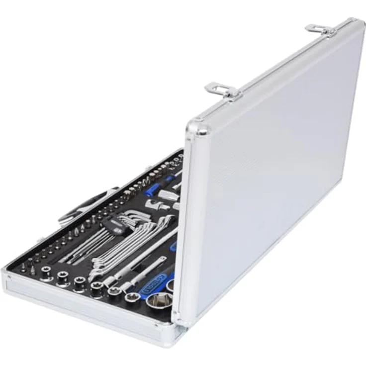KS Tools Werkzeugkoffer 1/4"+1/2" CHROMEplus Steckschlüssel-Satz, 102-tlg, hochglanz verchromt, Chrom Vanadium, mit FlankTraction-Profil im Aluminiumkoffer – Bild 2