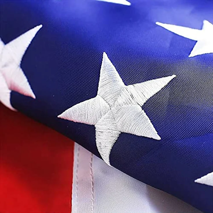 G128 American usa us-Flagge 4x6 ft Deluxe gestickte Sterne genäht Streifen messingösen – Bild 1