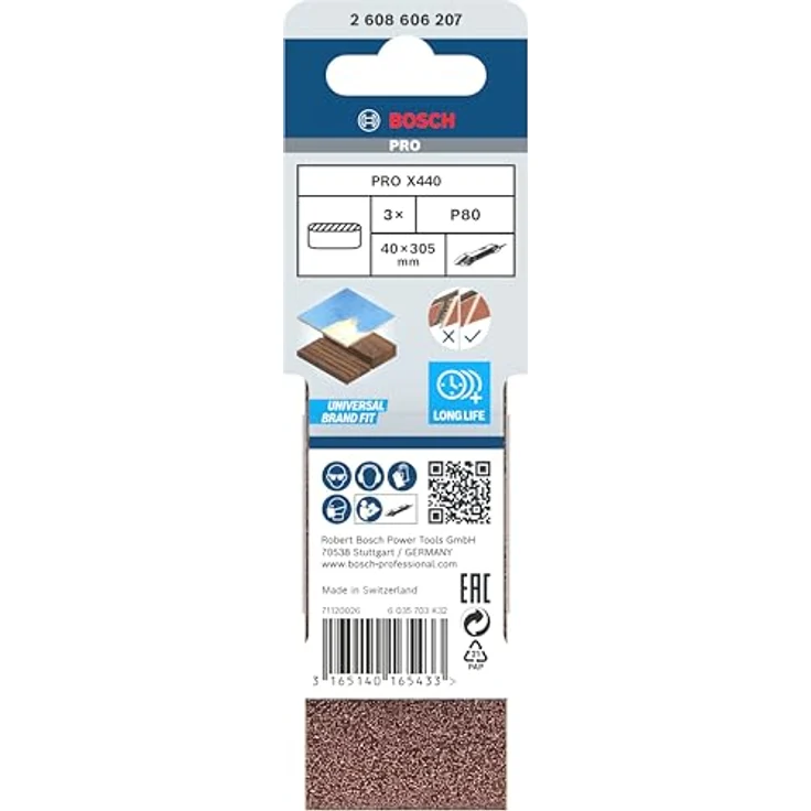 Bosch Professional Schleifband X440 Best for Wood? 40x305mm Korn 80, 3 Stk. – Bild 3