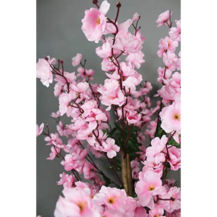 Arnusa Kunstpflanze Blütenbaum 120 cm Wintersweet Künstliche Pflanze im Topf (Pink) – Bild 4