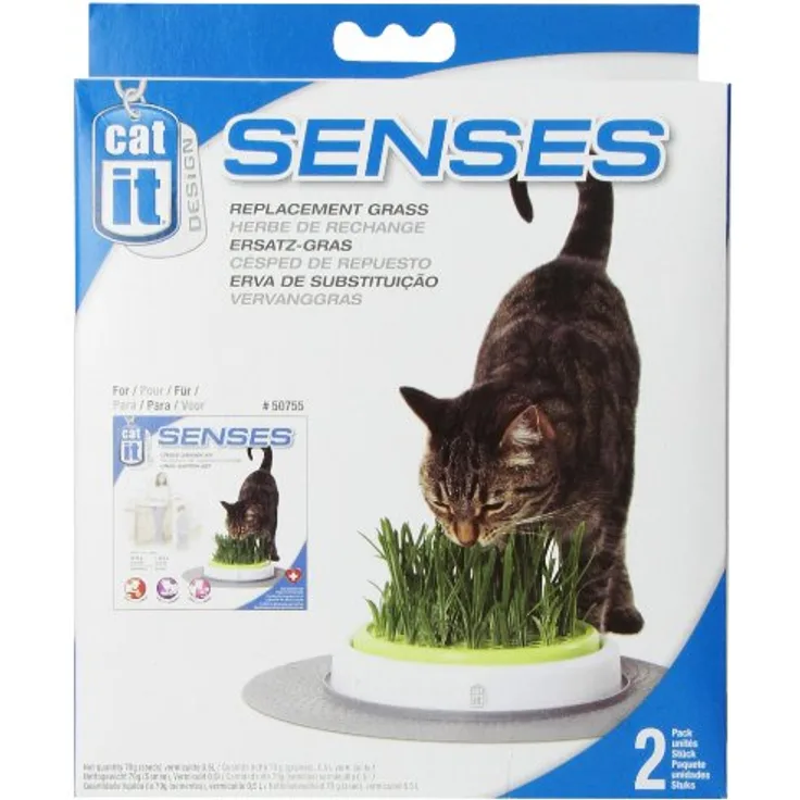 Catit Design Senses Gras Garten, Katzengras Nachfüllbeutel, 2er Pack