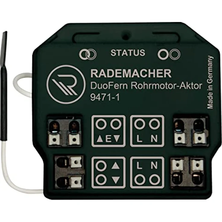 Rademacher DuoFern Rohrmotor-Aktor 9471-1, Unterputz Funkaktor für Rollladen-, Raffstore- und Markisenmotoren, Smart Home kompatibel, mit Anschlussmöglichkeiten für manuelle Bedienung – Bild 1