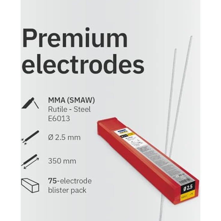 GYS Rutiles Elektroden aus Stahl Ø2,5 E6013 – Packung mit 75 Stück – Bogen--MMA – alle Positionen – Bild 3