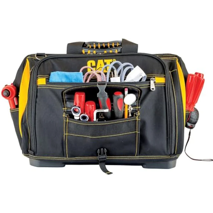 CAT Werkzeugtasche CAT 980199N, unbestückt, 45,7 x 30,5 x 35,5 cm, 56 Taschen, 1680D-Premium-Polyester, gepolsterter Schultergurt – Bild 6