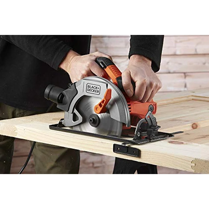 Black+Decker Handkreissäge (1500W, Schnitttiefe 66mm-50mm (90°-45°) Sägeblatt mit Parallelanschlag, Durchmesser 190 mm, Schnellspannhebel, Anschluss für Staubabsaugung) CS1550 – Bild 2