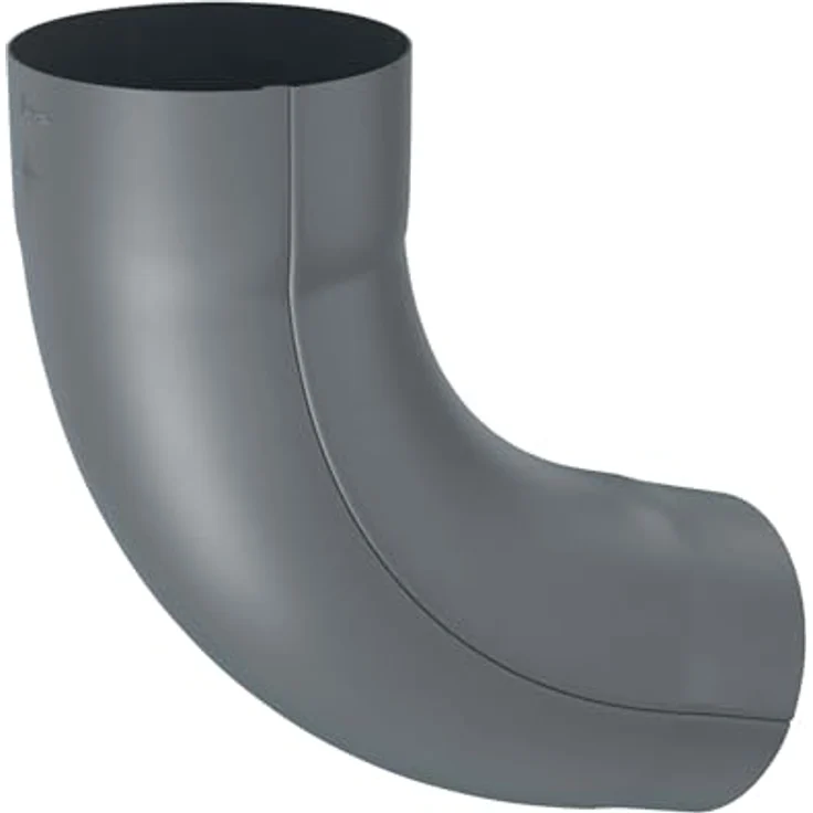 ZAMBELLI Fallrohrbogen 72 Grad, einteilig gefalzt DN100 / 100mm, korrosionsbeständiger verzinkter Stahl, Anthrazit – Bild 1