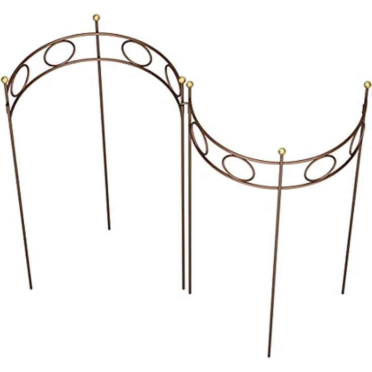 Dehner Pflanzenstütze Annabelle, halbrund geformt, 100 x 53 x 28 cm, Eisen, lackiert, Gold/Kupfer - Preisvergleich – Bild 5
