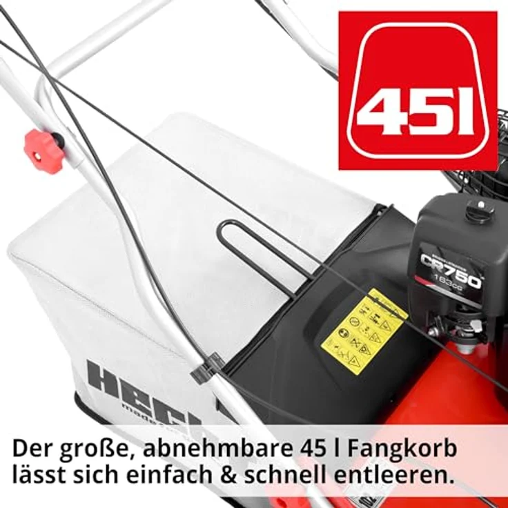 HECHT Benzin Vertikutierer 5644, 4-Takt-Motor mit 42 cm Arbeitsbreite, 2 Walzen und 45-Liter-Fangkorb – Bild 5