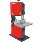 Hecht Bandsäge 8950, 500W Elektrosäge mit 1712 mm Sägebandlänge, 800 m/min Schnittgeschwindigkeit, 245 mm Schnittbreite, 0° bis 45° neigbarem Schneidtisch