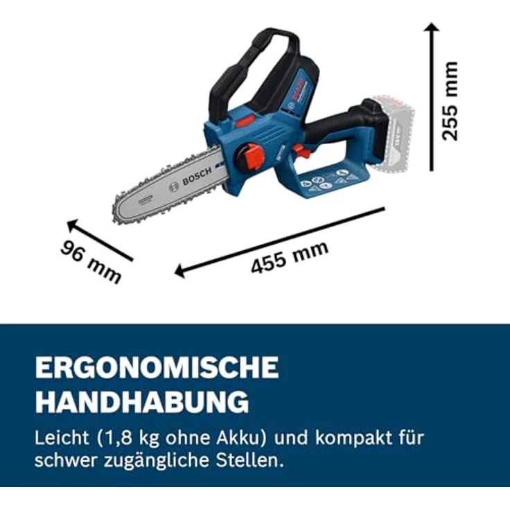 Bosch Hausgeräte GKE 18V-20 Professional, Akku Kettensäge mit bürstenlosem Motor, automatischem Kettenschmiersystem und Gyrosensor – Bild 6