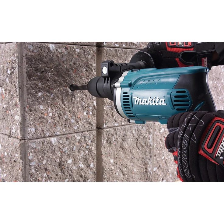 Makita HP1631KX3 Schlagbohrmaschine im Koffer, 710 W inklusive 74tlg. Zubehör-Set – Bild 5