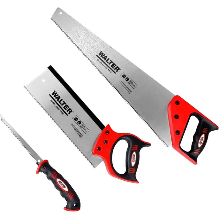 Walter Sägen 3 tlg. Set Garten Holzsäge Baumsäge Handsäge Rückensäge Stichsäge – Bild 1