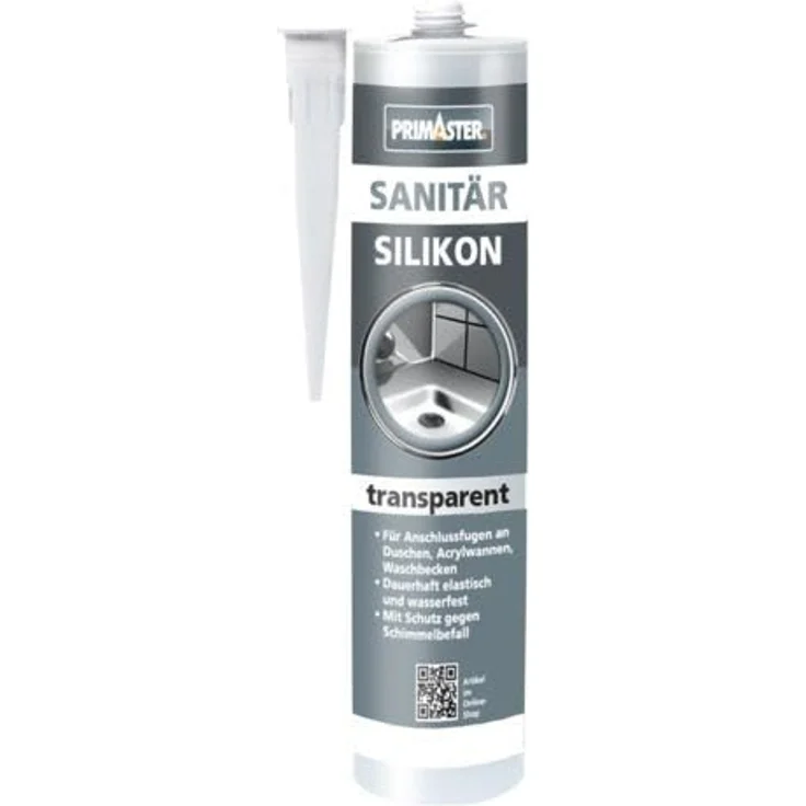Primaster Sanitär Silikon transparent 310 ml 12 St. Kartonabnahme Silikon – Bild 2