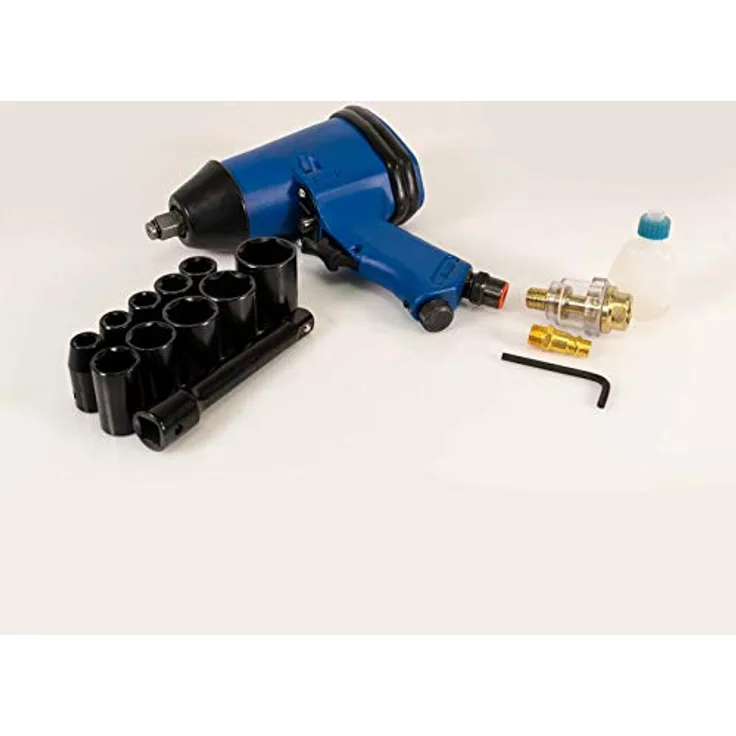 Mauk 16 teiliges Druckluft-Schlagschrauber Set 320Nm 1/2 Zoll inkl. Koffer und Nüssen - Schlagschraubersatz, ergonomisches Design und 320 Nm Drehmoment