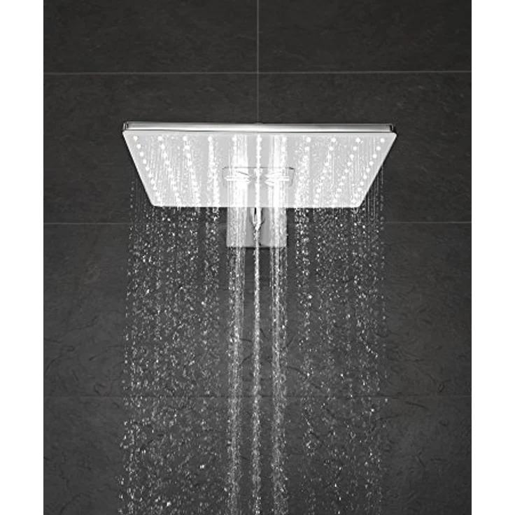 Grohe Rainshower SmartActive Kopfbrausen-Set 310 Cube, 31 x 31 cm, 25 l/min, Wandmontage, Moonwhite/Chrom – Bild 6