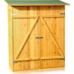 Feel2Home Gartenschrank Geräteschuppen Holzhäuschen Gerätehaus Verschließbar Stauraum Holz, mit Regal im Innenraum, 162 cm x 140 cm, Holzstärke 9,5 mm, Multifunktionale Lagerung