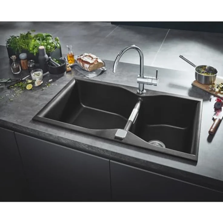 Grohe Küchenarmatur Minta, 1/2" C-Auslauf, herausziehbar, 360° schwenkbar, Hochdruck – Bild 2