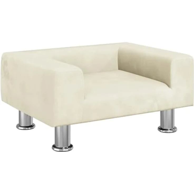vidaXL Hundematratze, Samt Sofa für kleine Hunde, Creme – Bild 1