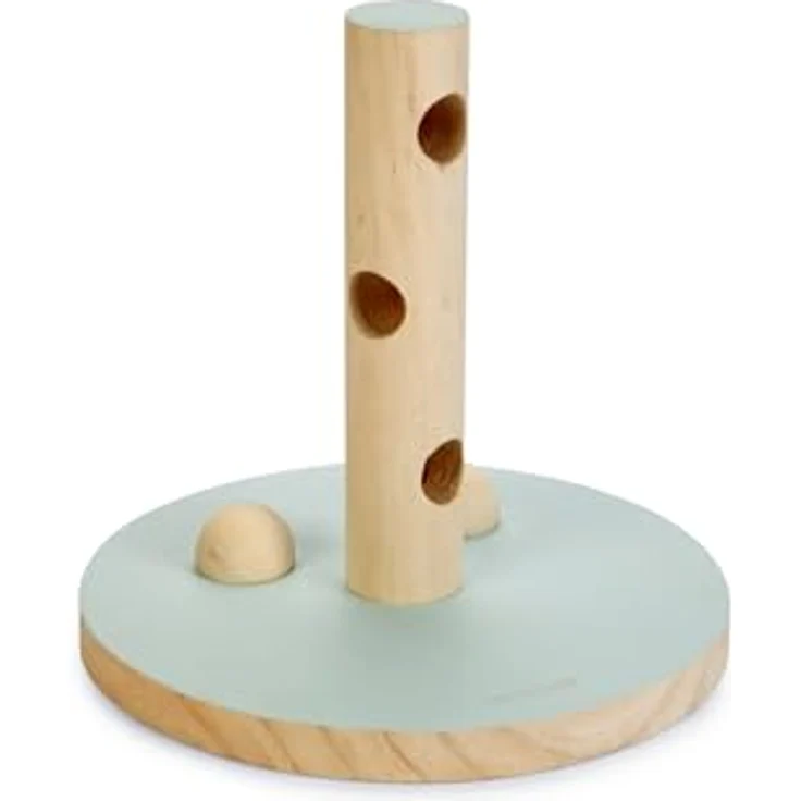Beeztees Spielturm Hayra, Tier-Intelligenzspielzeug für Nager aus Holz, mint mit Snack-Ball und Heufüllöffnung – Bild 2