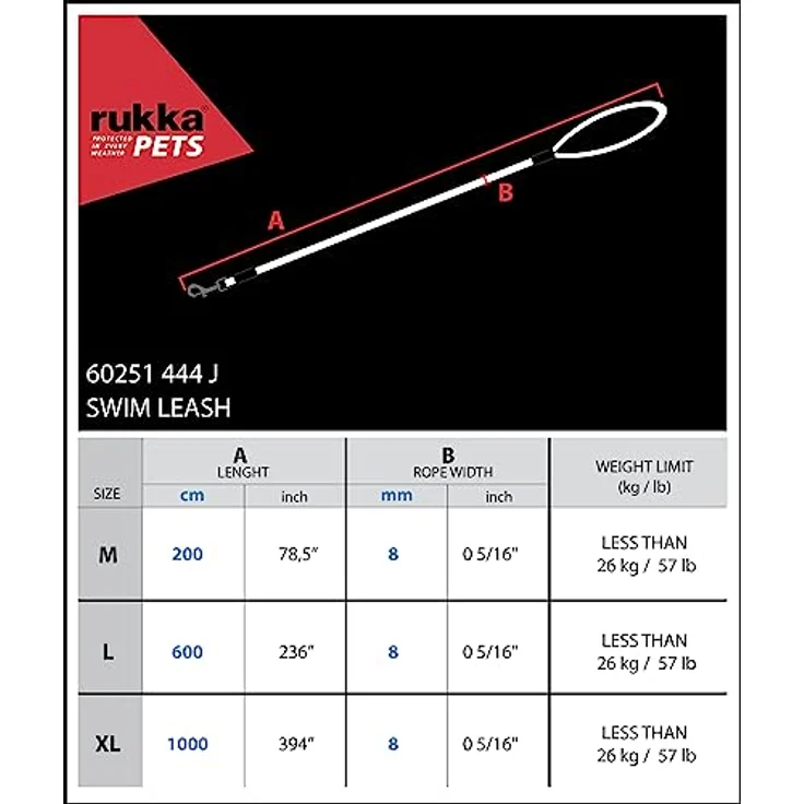 Rukka Pets Swim Leash Hundeleine Orange L – Bild 2