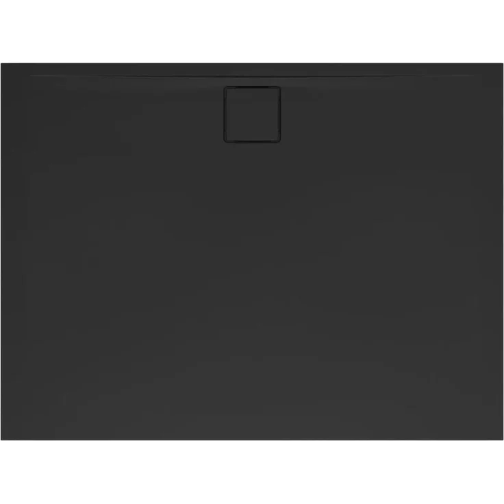 Swiss Aqua Technologies Vision Duschwanne 120x80 CM, Rechteckig Flach aus Gussmarmor in Schwarz, antibakterielle und schmutzabweisende Oberfläche