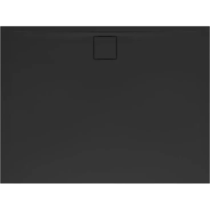 Swiss Aqua Technologies Vision Duschwanne 120x80 CM, Rechteckig Flach aus Gussmarmor in Schwarz, antibakterielle und schmutzabweisende Oberfläche