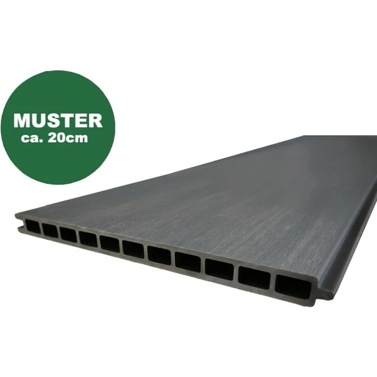 woodstore24 WPC Coex Zaun / Steckzaun, 20 x 283 mm, grau, modular, UV-beständig, pflegeleicht