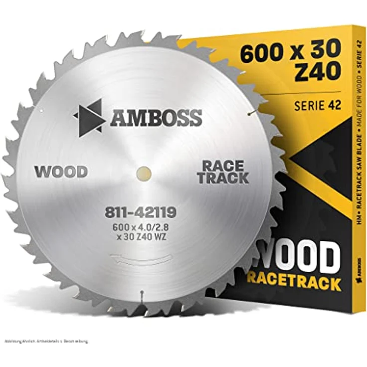 Amboss HM Kreissägeblatt - Ø 600 mm x 4.0 mm x 30 mm/Wechselzahn (40 Zähne) | für grobe, schnelle Zuschnitte in Brennholz & Holzwerkstoffe – Bild 1