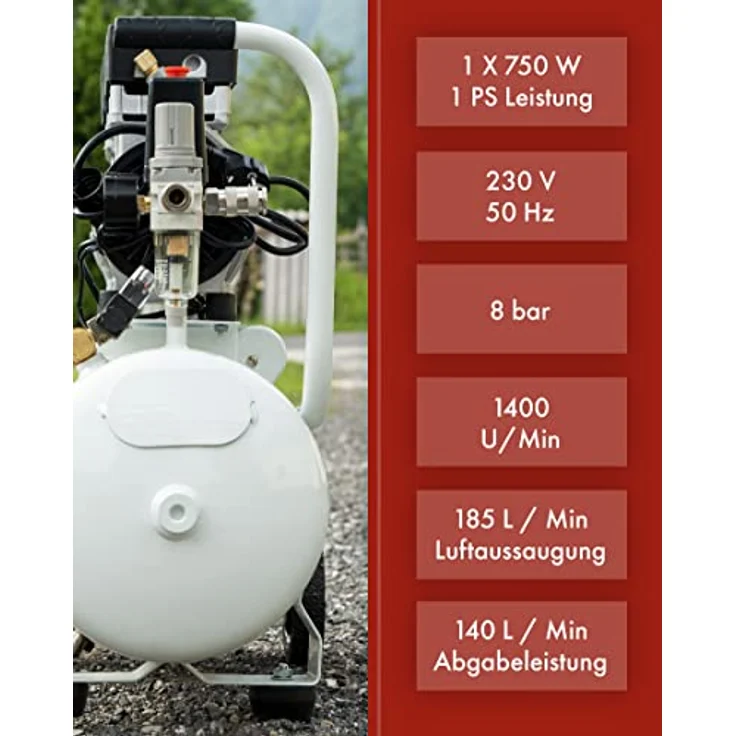 KnappWulf Kompressor "mucksmäuschenstill" Modell KW1024 Airbrush 69dB – Bild 2