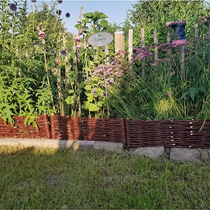 BooGardi Beetbegrenzung aus Weide · in vielen Größen · 10 cm x 60 cm 5er Set · Garten Steckzaun zur Beetumrandung · Rasenkante aus Weidengeflecht – Bild 5
