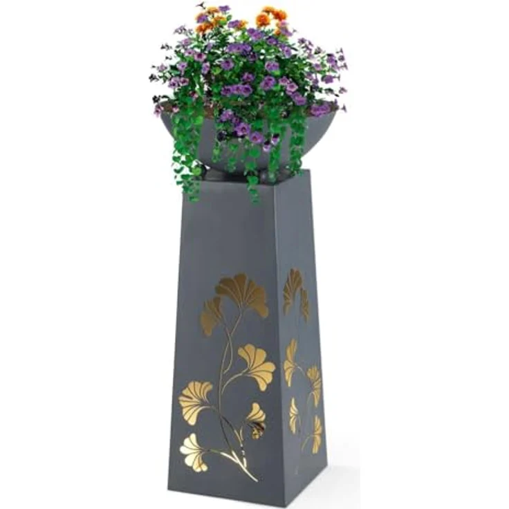 in-trading Handelsgesellschaft mbH Hoberg LED Pflanzsäule in Beton-Optik - 23 x 23 x 59cm – Bild 2