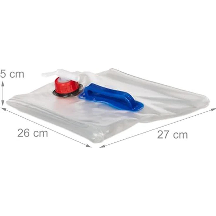 relaxdays Kanister 8er Set faltbare Wasserkanister, 20 L, Transparent/Blau/Rot, BPA-frei, mit drehbarem Hahn und platzsparendem Design – Bild 5