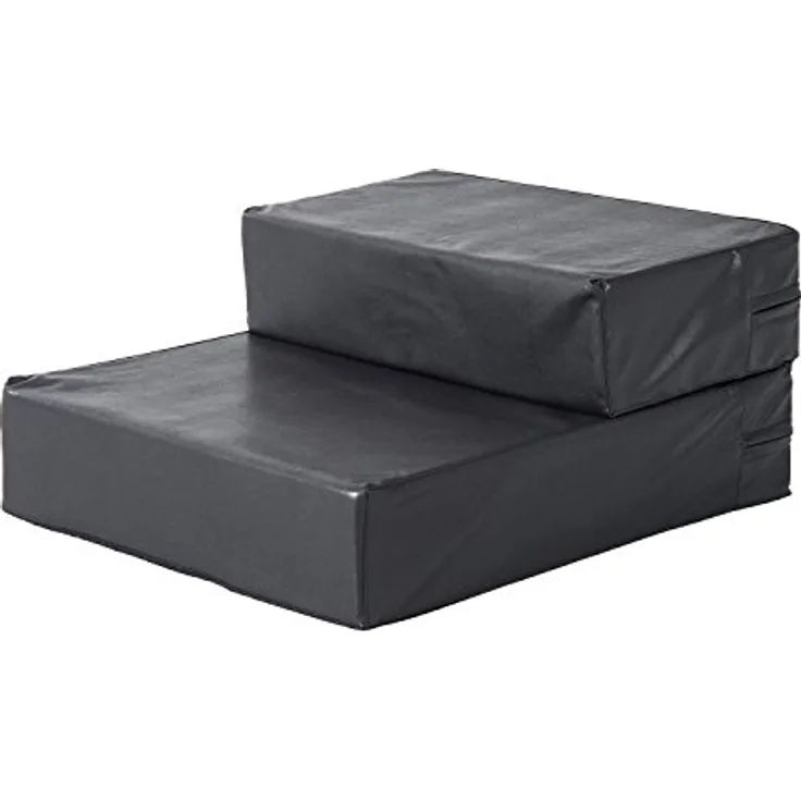 PawHut Tiertreppe Tierunterlage Klappbar Hundetreppe Treppe Unterlage für Katzen und Hunde Schwarz L42 x B39 x H20 cm