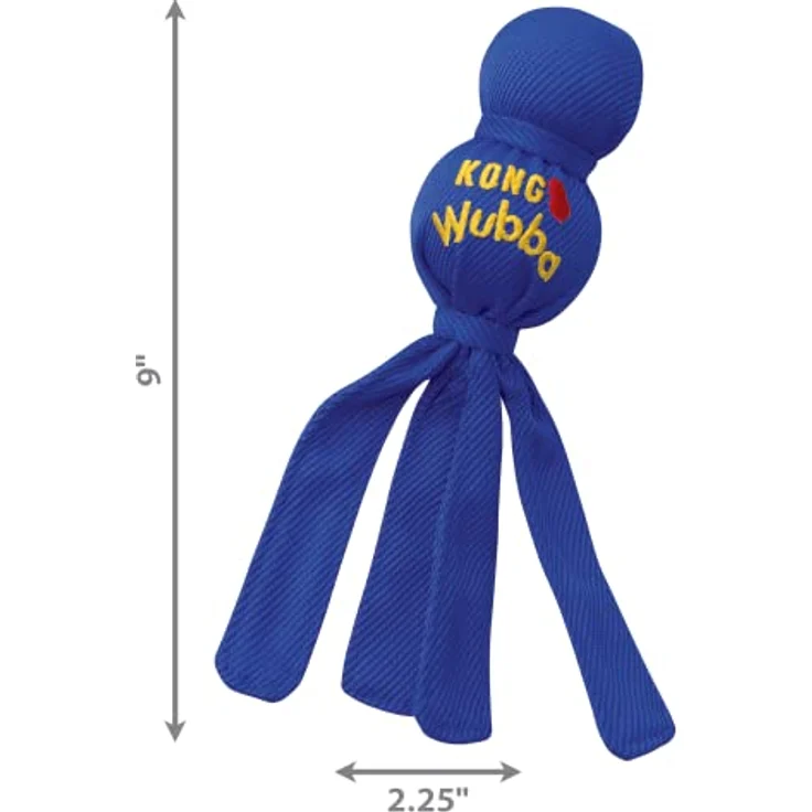 KONG – Wubba – Spielzeug zum Tauziehen und Apportieren (Farbvar.) – Für Kleine Hunde – Bild 3