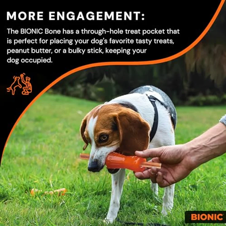 Bionic Bionic Bone Knochen, extrem widerstandsfähiges Hundespielzeug, 12cm, für Hunde zwischen 7-15kg – Bild 5