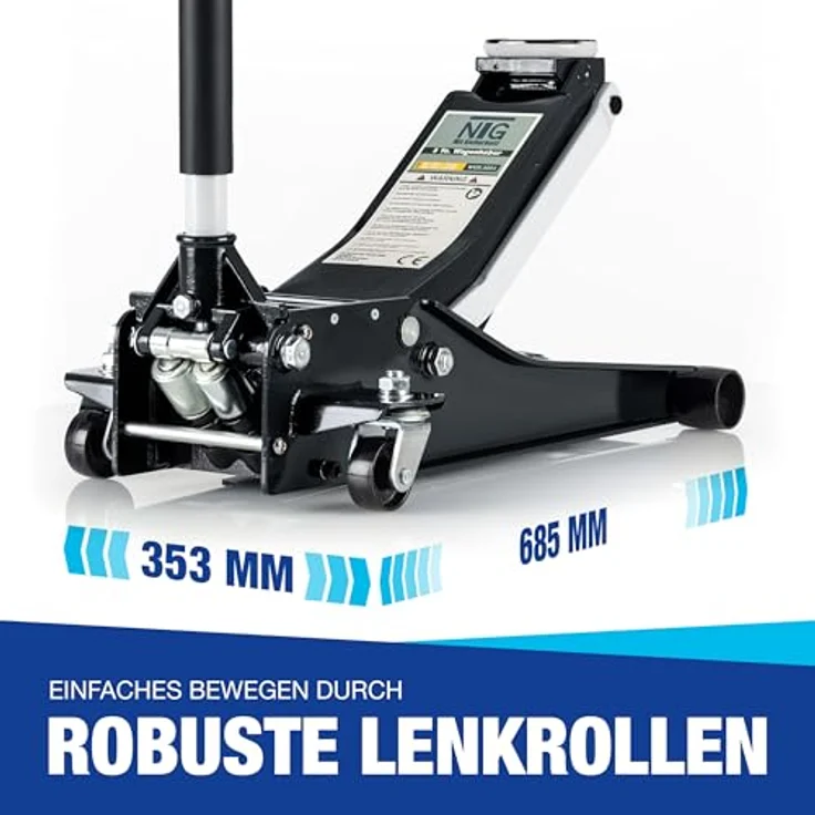 NTG Hydraulischer Wagenheber WGH.BLACK-3001, 3000kg Tragkraft, 75-505mm Hubhöhe, extra flach für SUV & tiefergelegte Autos, schwarz – Bild 6